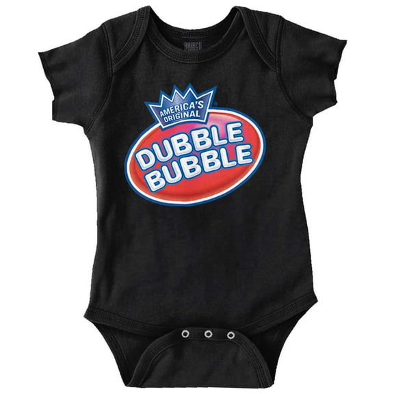 Original Dubble Bubble Double Logo Gum Romper Boys or Girls Infant Baby Brisco Brands 12M