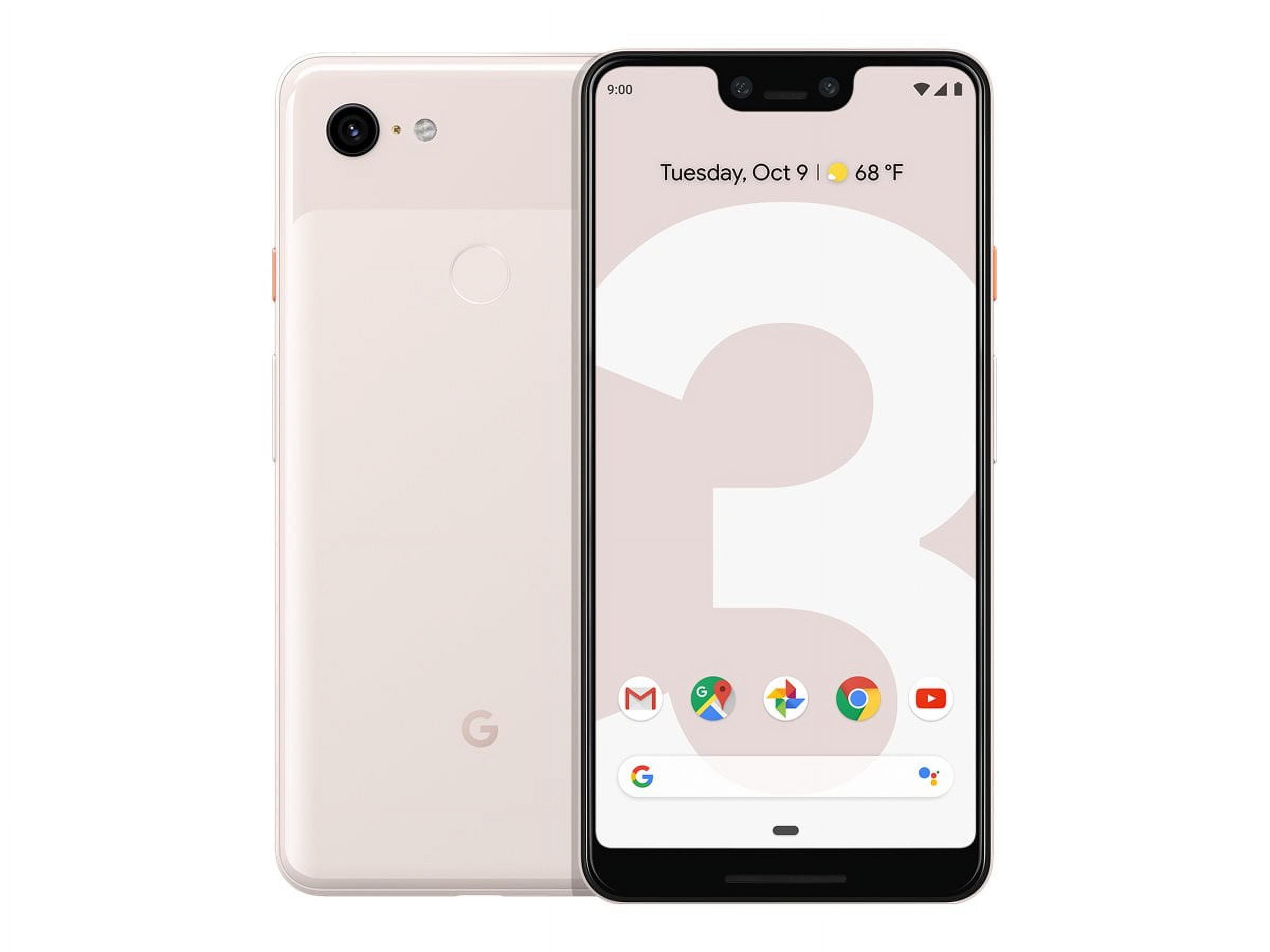 Google Pixel 3 XL - 4G smartphone - RAM 4 GB / Internal Memory 128 GB - OLED display - 6.3" - 2960 x 1440 pixels - rear camera 12.2 MP - 2x front cameras 8 MP, 8 MP - not pink