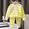 thumbnail image 2 of Lumosvexa Toddler Girls Graphic Outfits Round Neck Soft Comfort Long Sleeve Fall Cotton Home Sets 2 Piece Yellow 6, 2 of 10