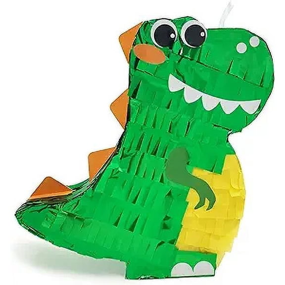 Dinosaur Pinata for Dinosaur Theme Party Favor with Smile & Yellow Belly, Birthday Anniversary Celebration Party Supplies (16.5 x 13.5 x 4 inches)