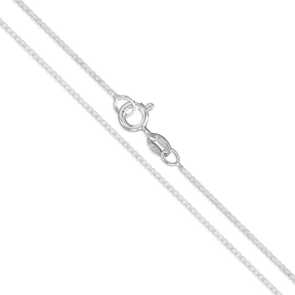 Sterling Silver Box Chain 0.8mm Genuine Solid 925 Italy Necklace 15" Jewelry Female Unisex