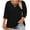 Black, variant on Plus Size Clothes for Women, Women's Fashion Plus-Size Casual Solid Color 3/4-Sleeve Pullover Top, Autumn & Winter Style, Plus Size Tops