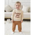 thumbnail image 4 of Jxzom Baby Boy Fall Clothes Set Daddy's Little Dude Letter Embroidered Long Sleeve Sweatshirt Tops Long Pants 0 6 12 18 24 Months 2T 3T Toddler Infant Outfits, 4 of 8