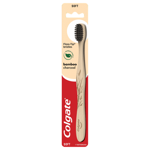 Colgate Charcoal Bamboo Toothbrush, Eco Friendly Bamboo Soft Walmart.com