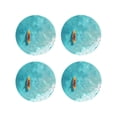 thumbnail image 1 of Vsdgher Tranquil Ocean Canoe Journey Print Leather Coasters for Drinks, Durable Drink Coasters 4 Set for Tabletop Protection, Luxurious Home Décor and Housewarming Gift-Round Shape, 1 of 6