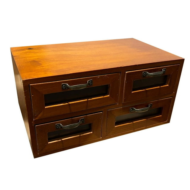 Transemion Boîte de Rangement de Bureau en Bois Comptoir Surélevé Multifonction Support de Bureau Quatre Tiroirs