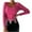 Hot Pink, variant on Women's Pearl Chain Crop Top with Square Neckline, Long Sleeve Shirt for Layering & Casual Outfits (Spliced Design)