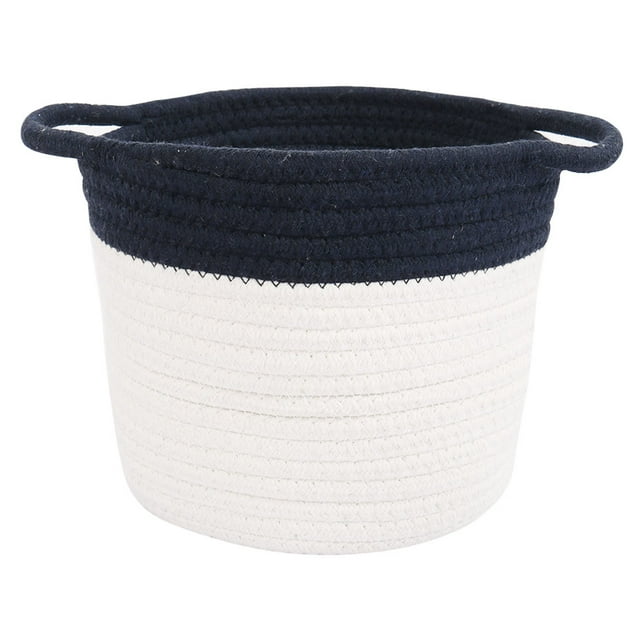 Unique Bargains Large Storage Baskets Cotton Rope Basket Woven Laundry Basket with Handle