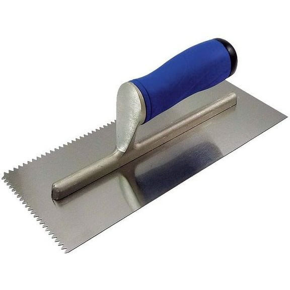Westward Notched Trowel,11inL,4 1/2inW,Steel 13A631