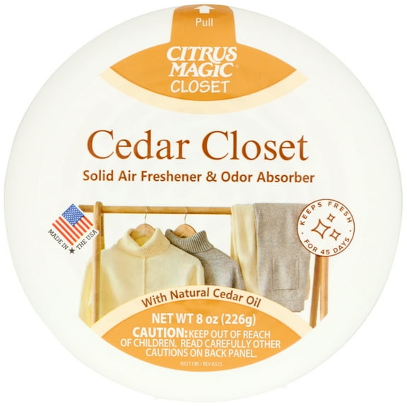 Citrus Magic For Closets Odor Absorbing Solid Air Freshener, Cedar Closet, 8 oz