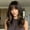 Brown Mixed Blonde, variant on Brown Highlight 18 Inch Wavy Wig with Bangs for Women, Synthetic Fiber, 4x4 Lace, Face-Framing Layers