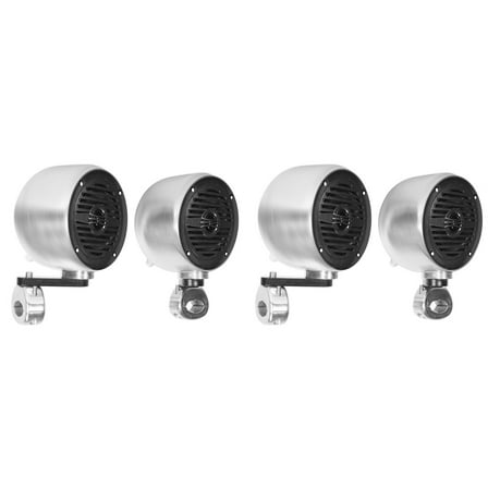 4 Rockville Chrome 4" Rollbar RollCage Tower Speakers For ATV/UTV/Cart