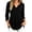 Black, variant on YuXingFu Cute Tops for Women V-Neck Pleated Ruffle Hem for Casual Khaki S