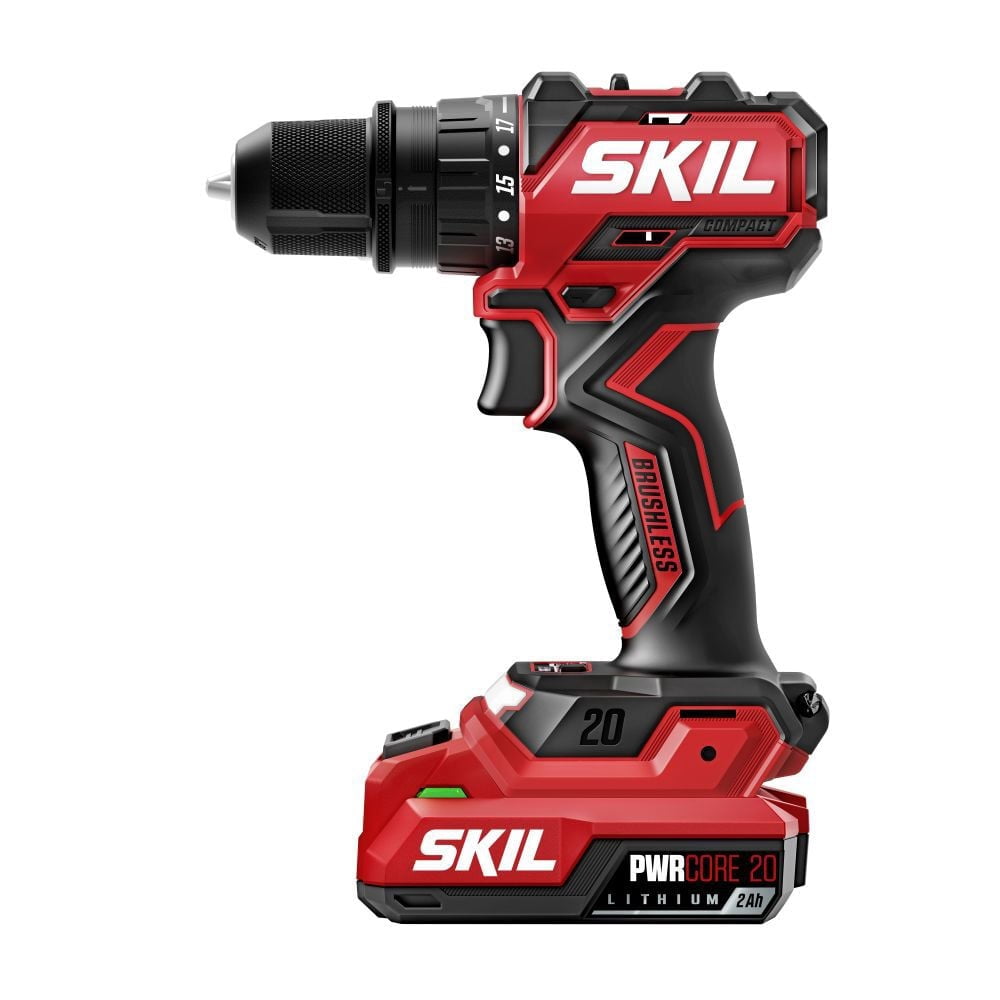 SKIL Brushless 20V Compact Multi-Head Drill Driver Kit Including 2.0 Ah USB-C Battery & PD Charger-QD6293B-10