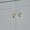 thumbnail image 3 of ARIEL 55" Inch Bathroom Vanity in White with 1.5" Inch Thick Edge White Quartz Countertop, 2 Soft Closing Doors & 4 Full Extension Dovetail Drawers, Built in Toe Kick, Satin Nickel, No Mirror (Grey), 3 of 9