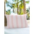 thumbnail image 4 of Outdoor Pillows Waterproof, Farmhouse Pink Striped Throw Pillows with Inserts Included, Modern Stripes Art Indoor Outdoor Decorative Lumbar Pillow for Bed/Couch/Patio 12"x20", 1Pcs, 4 of 8