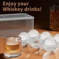 thumbnail image 3 of TINANA Ice Ball Maker 2 Pack, 2.5 Inch Ice Cube Trays, Easy Release Silicone Round Ice Sphere Tray with Lids & Bin for Whiskey, Cocktails & Bourbon-Black, 3 of 7