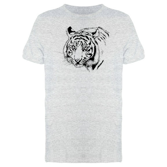 Cool Tiger Head, Grunge Sketch Tee Men's -Image by Shutterstock