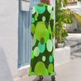 thumbnail image 2 of Vestido largo sexy con lunares grandes de los años 70 en verde Vestido de fiesta de moda para mujer Vestido de fiesta de lujo para mujer, 2 of 4
