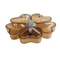 thumbnail image 3 of DOMELAY Divided Serving Tray Flower Shaped Rotatable Snack Platter Nut Candy Veggie Tray Brown, 3 of 9