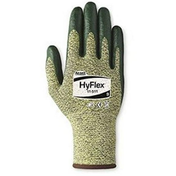 HyFlex® Cut Resistant Gloves Ansell 11-511 Green Nitrile Palm Coat Size 10 1 Pair