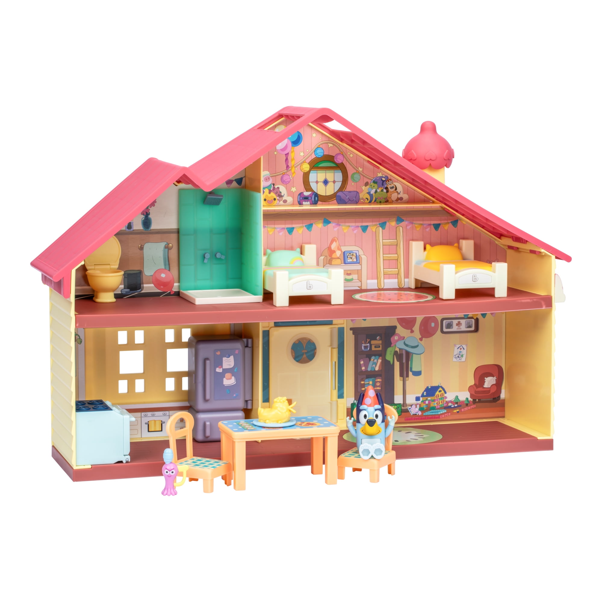 Bluey's Celebration Home, Celebrate Bluey's Birthday with 11 Play Pieces, Toys for Kids 3-6 Years