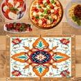 thumbnail image 2 of Amarainy Ornamental Floral Design Linen Table Mats Set of 4 for Home Kitchen Table Decor 12x18 inch, 2 of 5