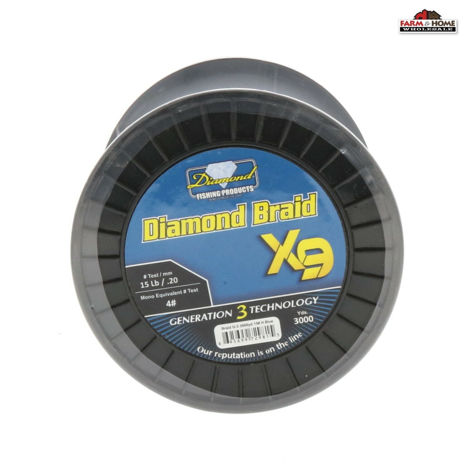 Momoi Diamond Braid Generation III 9x Fishing Line 3000yds 15lbs Blue