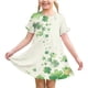 thumbnail image 1 of Niñas Vestido de Día de San Patricio Manga Corta Cuello Redondo Verano Casual para 3-12 Años Niños Niños Niña, 1 of 9