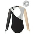 thumbnail image 2 of Alvivi Kids Girls Gymnastics Leotard Shiny Rhinestone Long Sleeve Ballet Dance Bodysuit with Hair Band Silver 8, 2 of 5