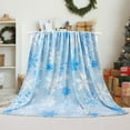 thumbnail image 5 of Christmas Throw Blanket Blue Snowflake Blanket Ultra Soft Flannel Fleece Blankets Winter Plush Fuzzy Warm Bed Blankets Christmas Holiday Decor for Couch Bed 60" X 80", 5 of 7