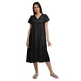 thumbnail image 1 of Moomaya Solid Short Sleeve Nightdress For Ladies Button Placket Nightwear, 1 of 6