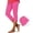 Hot Pink, variant on Womens Capri Leggings Hot Pink, High Waisted Button Hem Wear, Quick Dry for Workout & Casual Daily Wear,Size 2XL