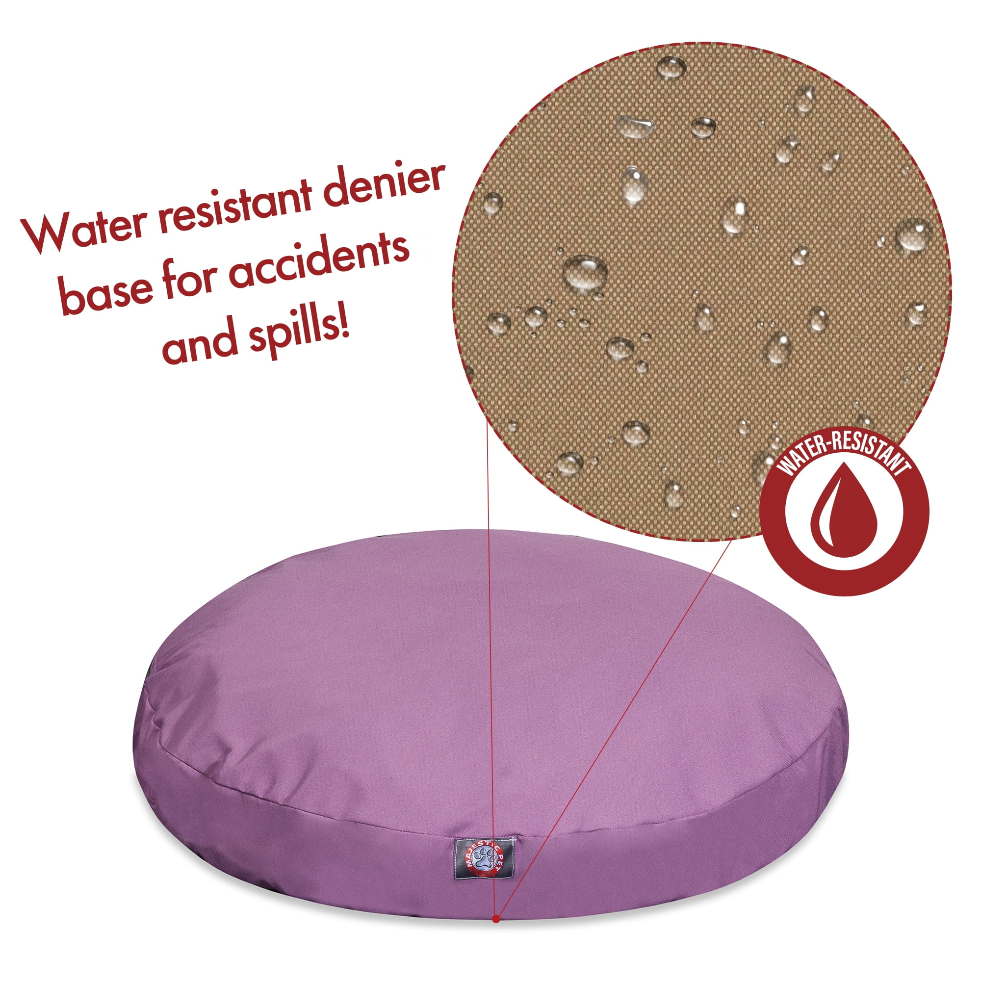Majestic Pet Solid Round Dog Bed Treated Polyester Removable Cover Lilac Small 30 x 30 x 4