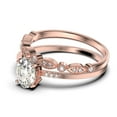 thumbnail image 4 of Beautiful Unique Art Deco 2.00 Carat Oval Cut Diamond Moissanite Engagement Ring, Classic Wedding Ring, One Matching Band in 925 Sterling Silver With 18k Rose Gold Plating Gift For Her, 4 of 4