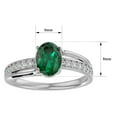 thumbnail image 5 of SuperJeweler 1 1/2 Carat Oval Shape Created Emerald and Diamond Ring In Sterling Silver For Women, 5 of 6