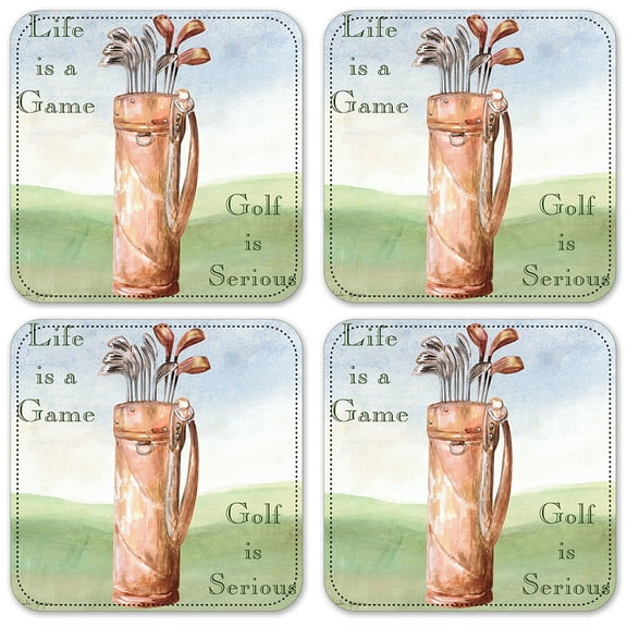 Vinyl Drink Coasters - Set of 4 - Golf is Serious