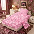 thumbnail image 2 of Meiyoeat Pastel Leopard Print Twin Sheets 3pcs, Pink Cheetah Print Bedding, Light Pink, 2 of 6