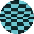 thumbnail image 1 of Ahgly Company Tapis d'Intérieur Rond Lavable en Machine Vert Sarcelle Profond Transitionnel, 3 Pieds Rond, 1 of 7