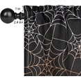 thumbnail image 4 of Halloween Ombre Kitchen Curtains 36 Inch Spider Web Tier Curtains White Orange Gradient Rod Pocket Thermal Insulated Small Window Curtain for Halloween Party Decor, 4 of 6