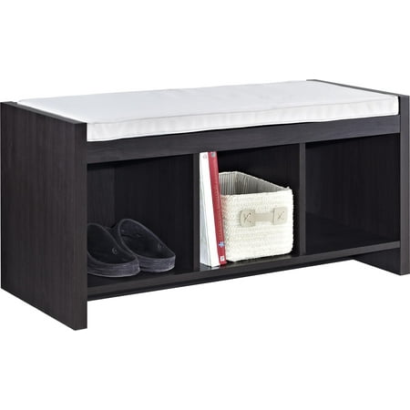 Ameriwood Home Penelope Entryway Storage Bench With Cushion, Espresso Ameriwood Home Penelope Entryway Storage Bench With Cushion, Espresso
