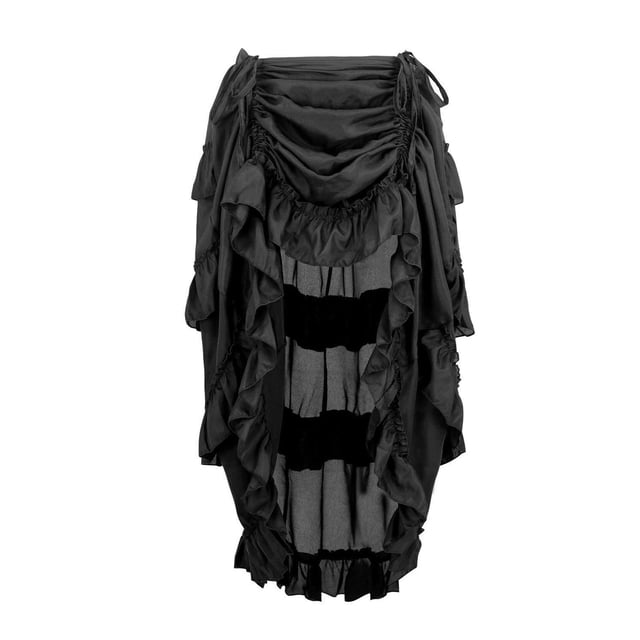 Mrat Women's Wrap Skirt Ruffles Pirate High-Low Skirt Steampunk Skirt Women's Gothic Steampunk Skirt Medieval Renaissance Gothic Court Dress Side Slit with Half Length Skirt Black 2XL