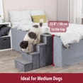 thumbnail image 4 of Escaleras para perros TRIXIE Velour de 4 peldaños para camas y sofás, color gris, 4 of 8
