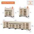 thumbnail image 4 of WAMPAT 4-in-1 Multifunctional Modern Sideboard Buffet with Glass Doors and 2 Drawers, Adjustable Shelf & Metal Base for Coffee Bar & Storage Credenza, 4 of 16