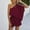Wine, variant on Tbopshirt Shorts for Women Spring and Summer Solid Color One Shoulder SLoose Fitting Casual One-piece Shorts