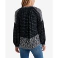 thumbnail image 2 of Lucky Brand Womens Floral Print Peasant Blouse, Black, X-Small, 2 of 3