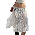 thumbnail image 2 of Lamuusaa Women Midi Skirt, Low Waist Flower See-through Irregular Summer Skirt for  Beach Vacation, 2 of 7