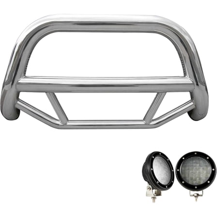 Black Horse Max Bull Bar Kit No Skid Plate Stainless Steel Compatible with 2022-2024 Hyundai Tucson-MBS-B7102-PLFB