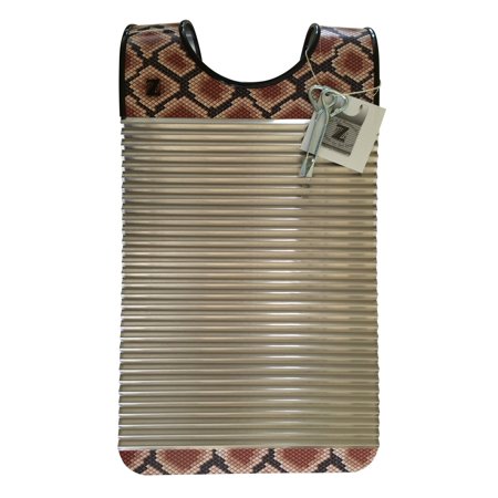 Key-of-Z Rubboards Snake Zydeco 24 Gauge Stainless Steel Washboard Percussion Instrument 19 inches long X 13 1/4 inches wide.