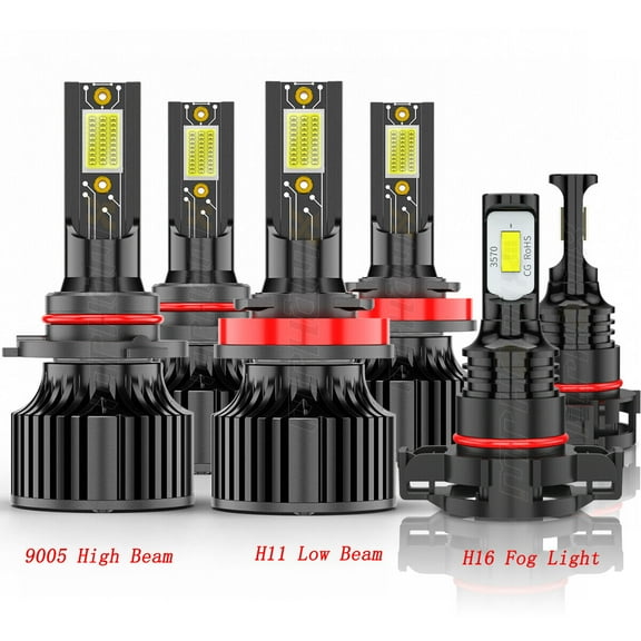 For Chevy Avalanche 2007-2013 - 6x 6000K LED Headlight Fog Light Bulbs Combo Kit